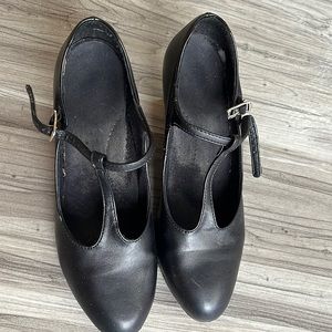 Capezio black leather dance heels